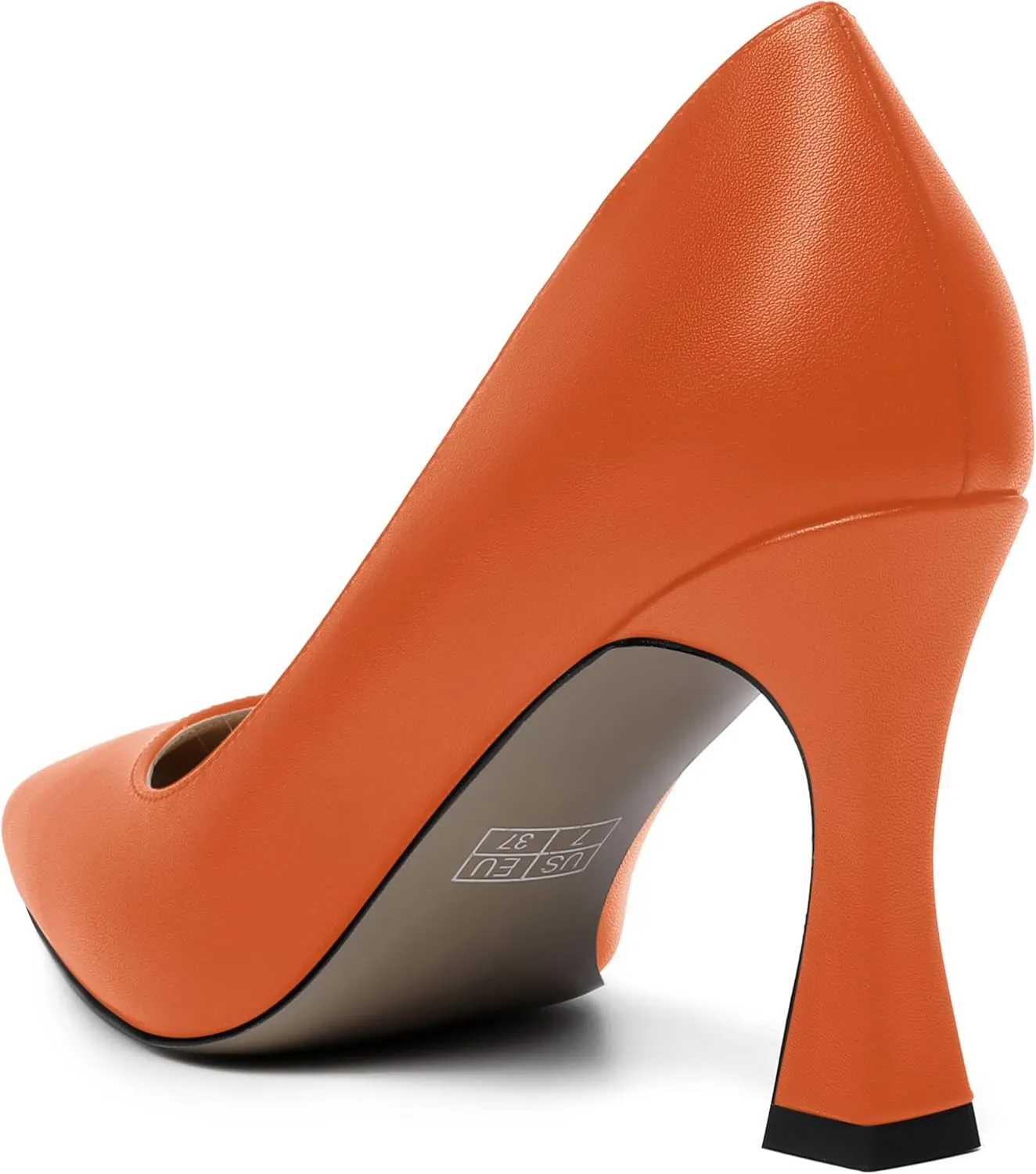 AMBELIGHT Womens Slip On Solid Evening Square Toe Matte Dress Stiletto High Heel Pumps Shoes 3.3 Inch
