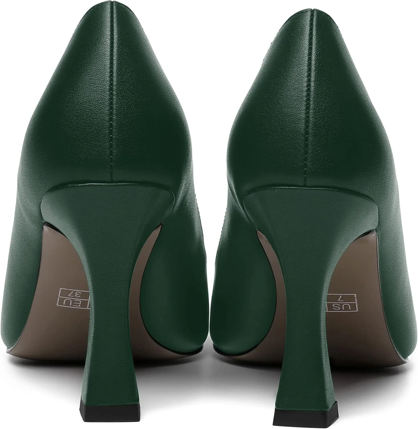 AMBELIGHT Womens Slip On Solid Evening Square Toe Matte Dress Stiletto High Heel Pumps Shoes 3.3 Inch