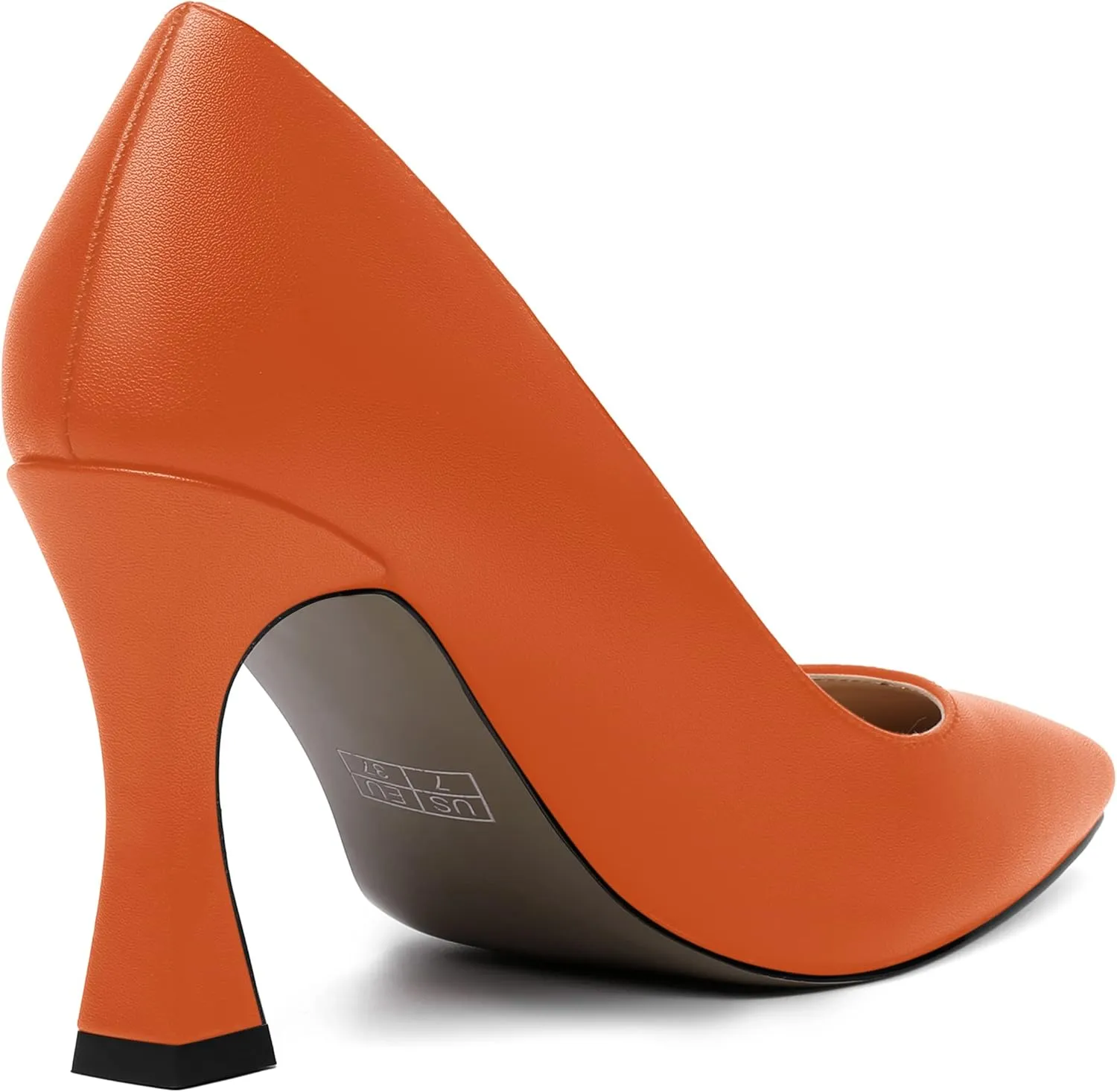 AMBELIGHT Womens Slip On Solid Evening Square Toe Matte Dress Stiletto High Heel Pumps Shoes 3.3 Inch