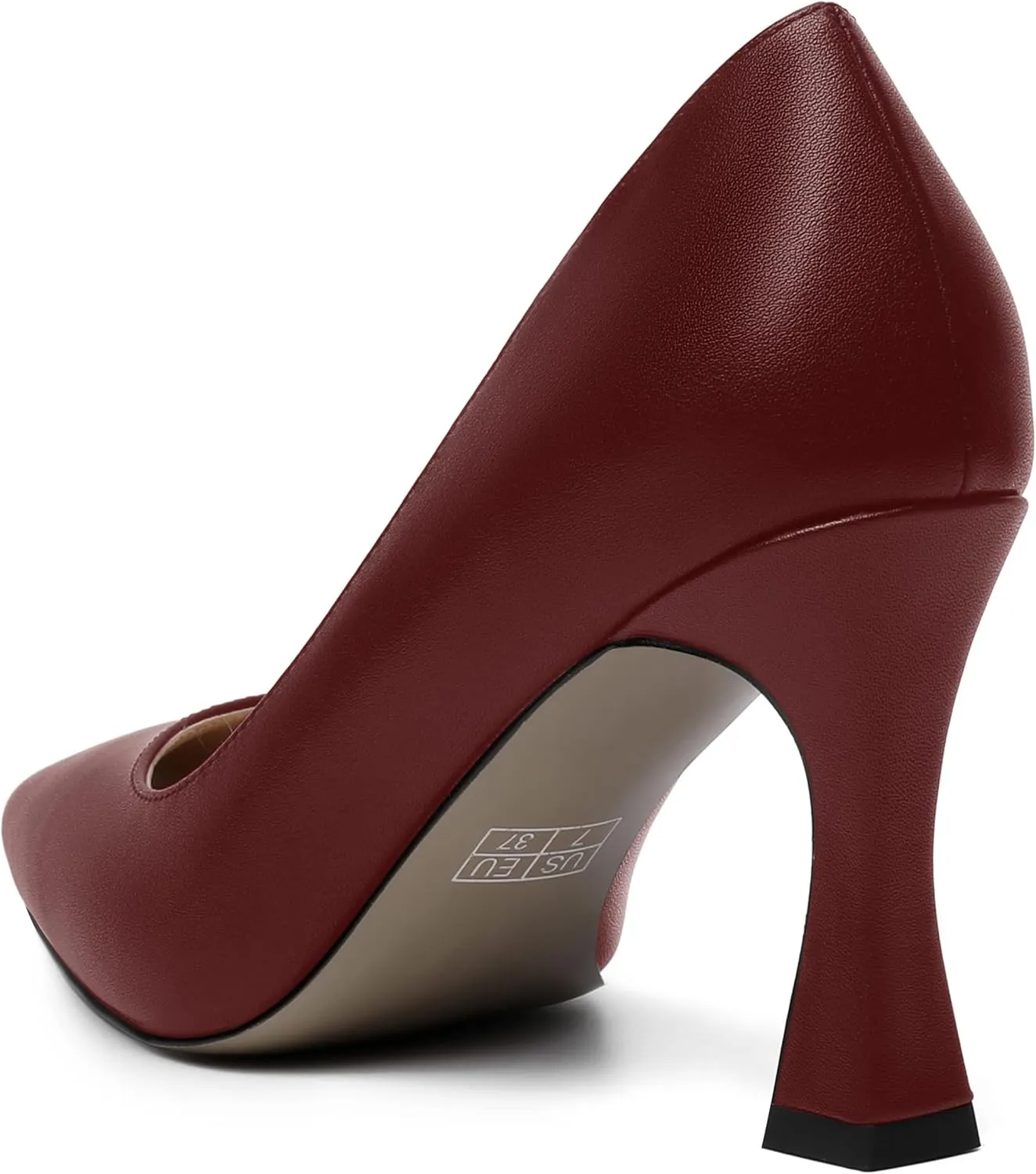 AMBELIGHT Womens Slip On Solid Evening Square Toe Matte Dress Stiletto High Heel Pumps Shoes 3.3 Inch