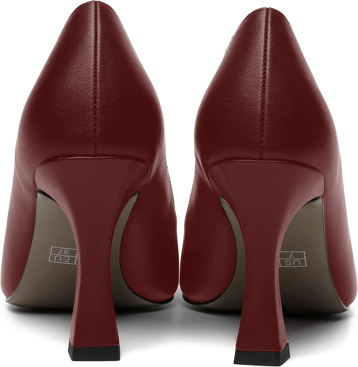 AMBELIGHT Womens Slip On Solid Evening Square Toe Matte Dress Stiletto High Heel Pumps Shoes 3.3 Inch