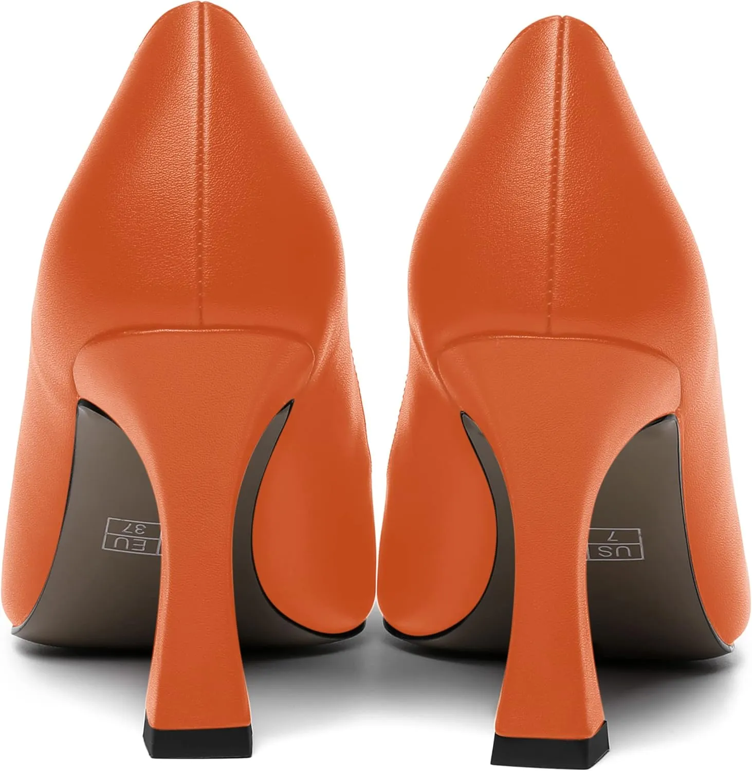 AMBELIGHT Womens Slip On Solid Evening Square Toe Matte Dress Stiletto High Heel Pumps Shoes 3.3 Inch