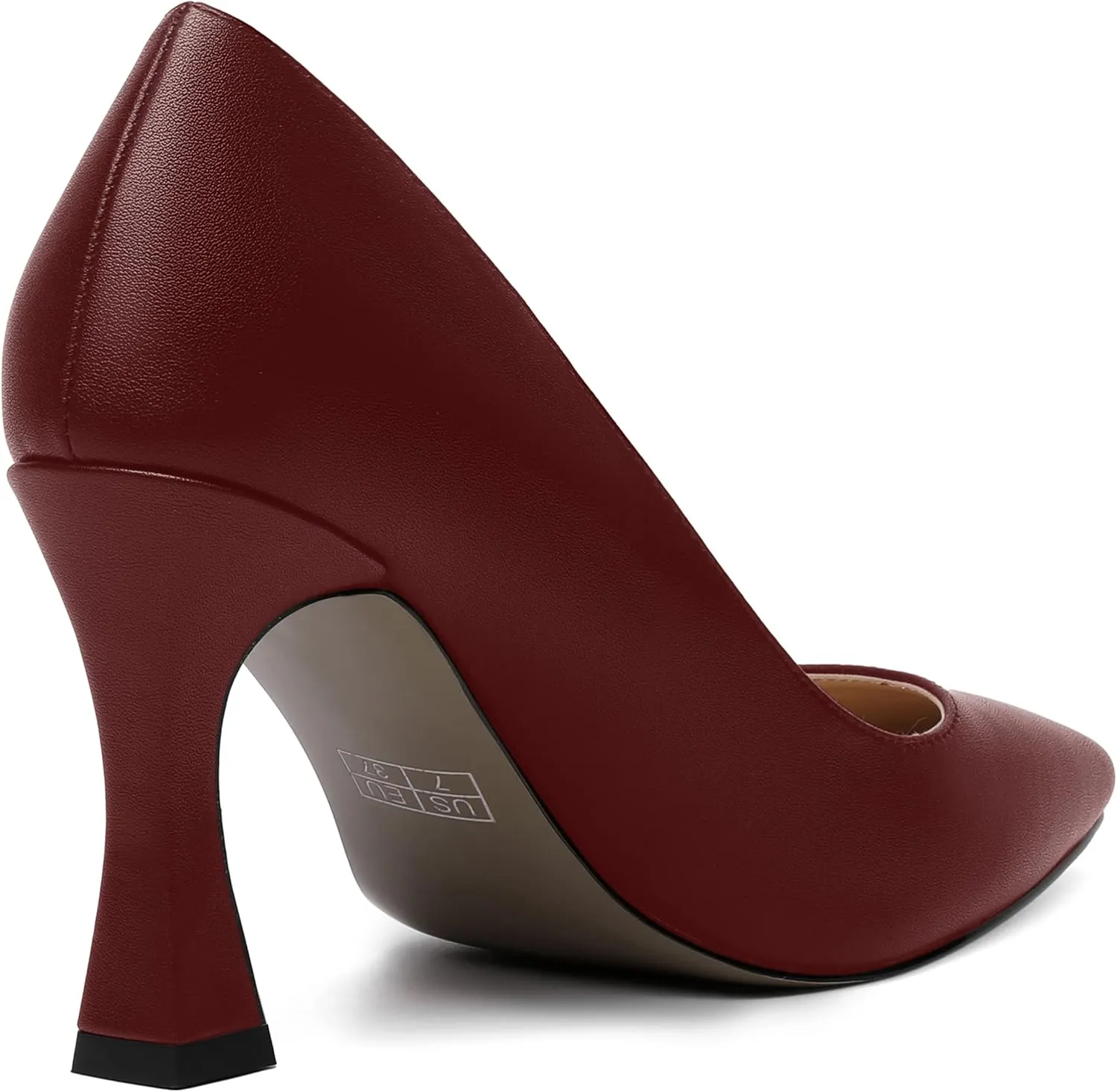 AMBELIGHT Womens Slip On Solid Evening Square Toe Matte Dress Stiletto High Heel Pumps Shoes 3.3 Inch