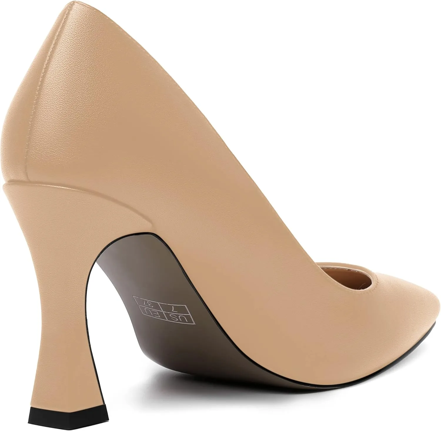 AMBELIGHT Womens Slip On Solid Evening Square Toe Matte Dress Stiletto High Heel Pumps Shoes 3.3 Inch