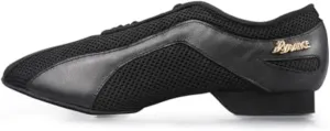 BDdance Women's Leather Dance Shoes, Latin, Salsa, Tango, Jazz, Ballroom AM-1, Black, 5-11.5