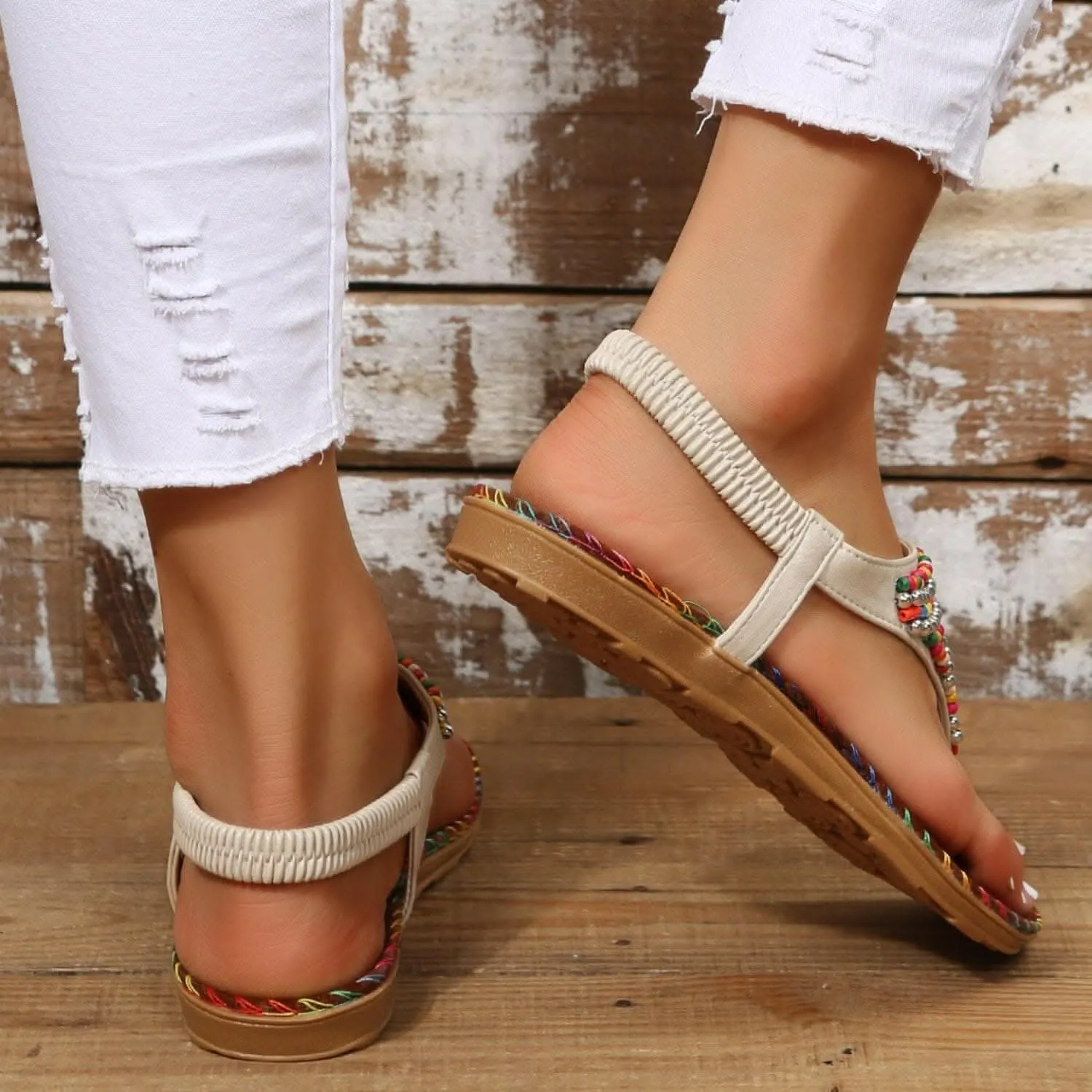 Beaded open toe summer sandals