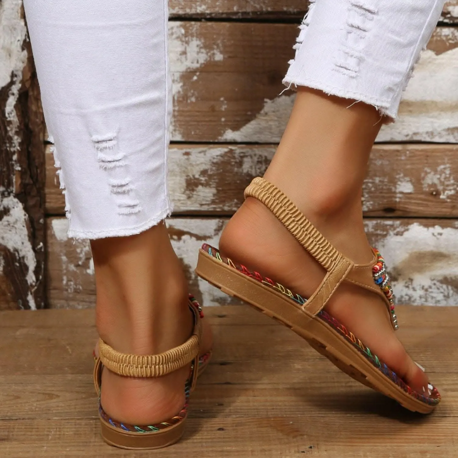Beaded open toe summer sandals