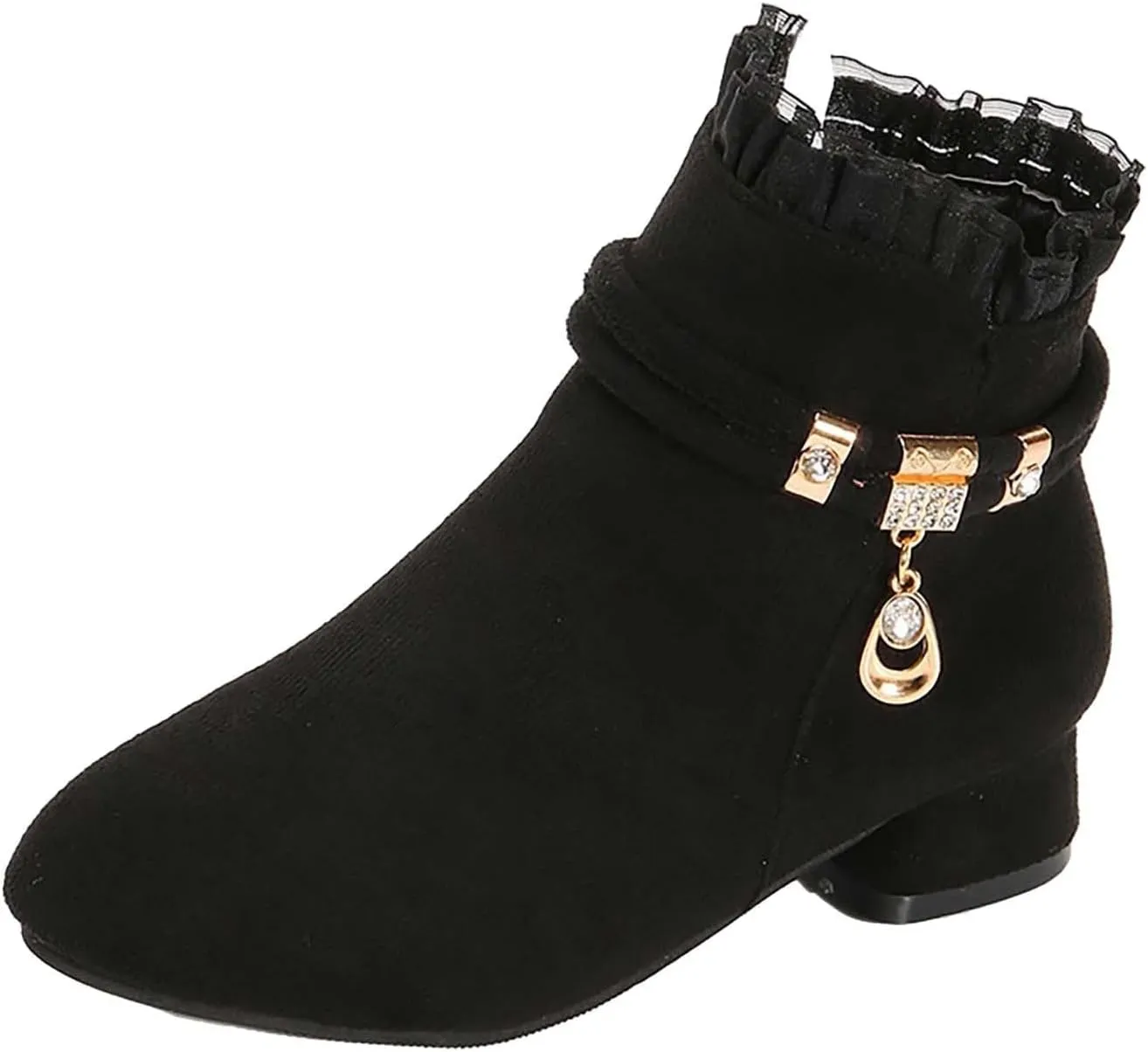 Big Girls Dress Boots Ankle Boots for Kids Chunky Block Low Heel Vintage Booties Shoes with Juniors Snow Boots