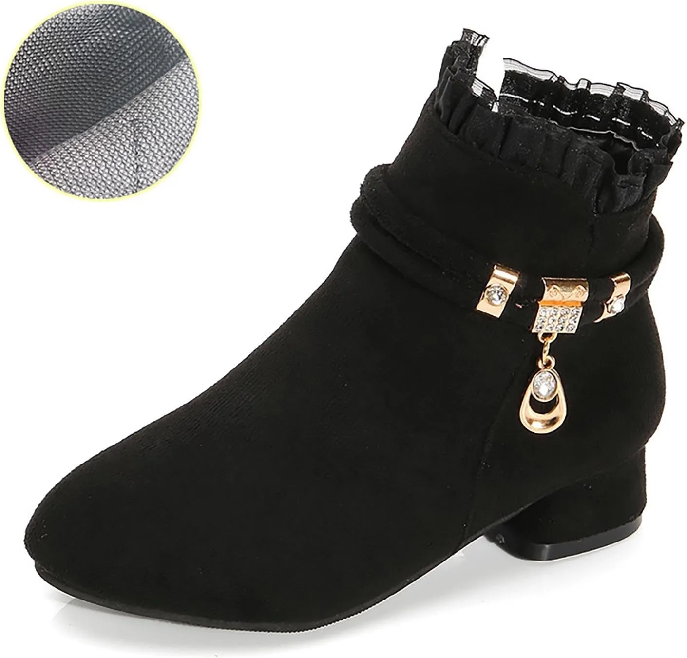 Big Girls Dress Boots Ankle Boots for Kids Chunky Block Low Heel Vintage Booties Shoes with Juniors Snow Boots