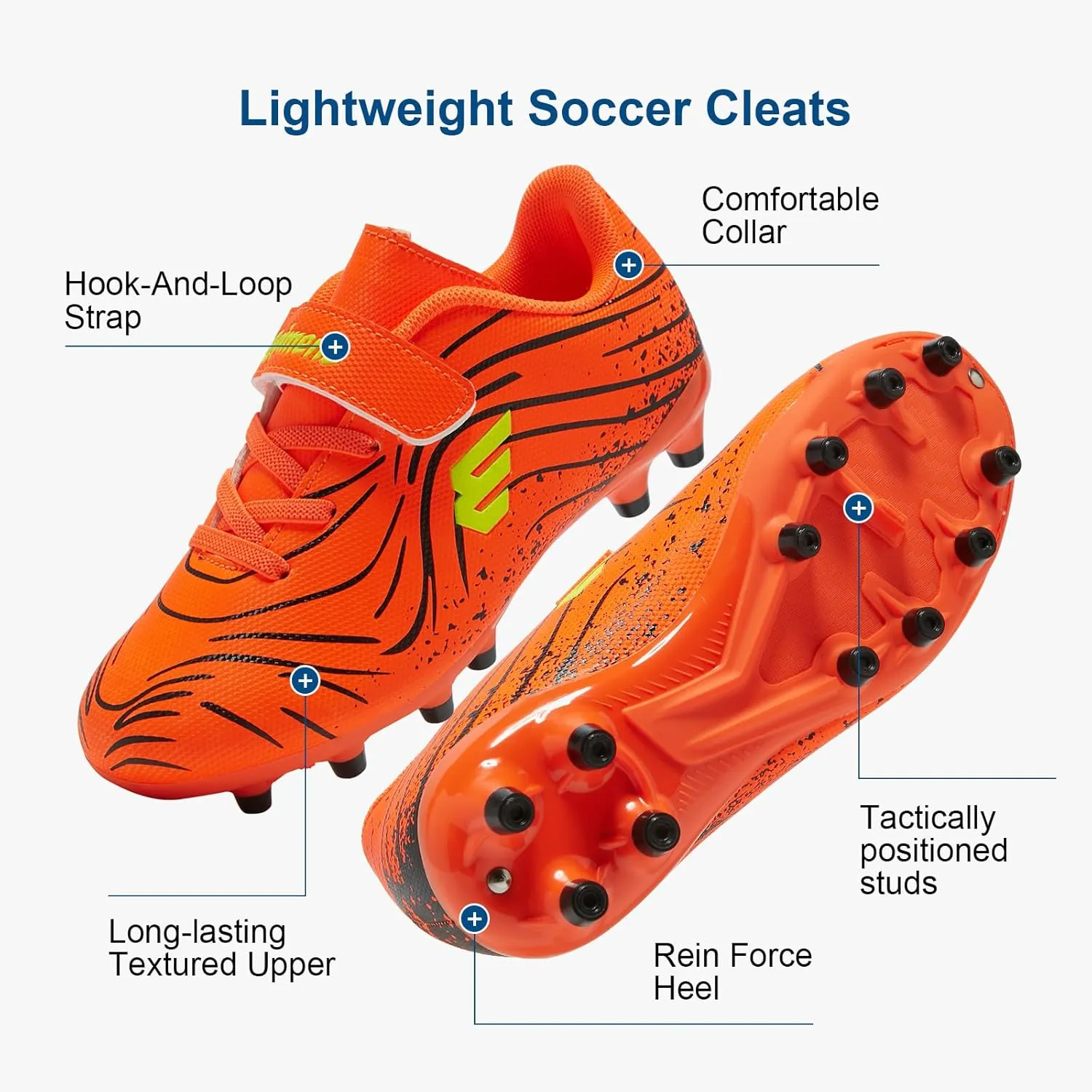 Boys and Girls Soccer Cleats Youth Firm Ground Athletic Outdoor Training Football Shoes for Little and Big Kids