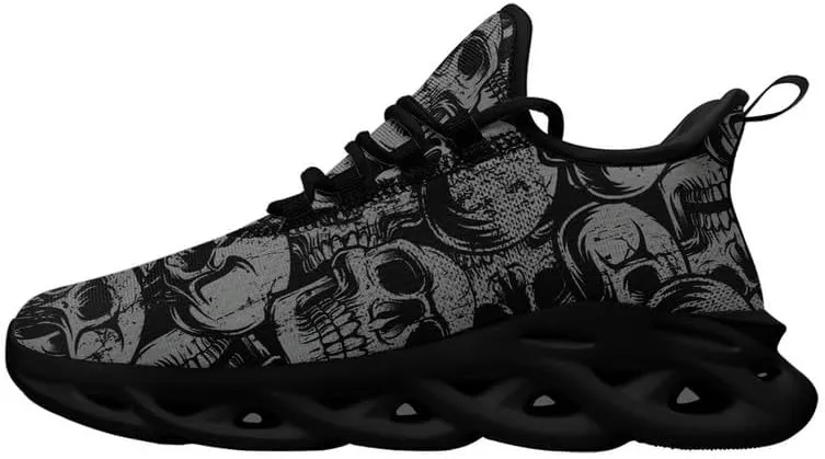 Casual Skull Road Running Shoes for Men Women Breathable Cushion Sports Walking Sneaker Gym Jogging Training Footwear