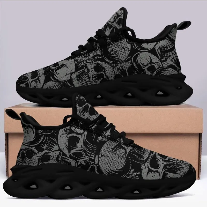 Casual Skull Road Running Shoes for Men Women Breathable Cushion Sports Walking Sneaker Gym Jogging Training Footwear