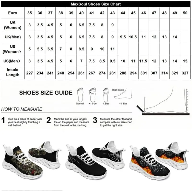 Casual Skull Road Running Shoes for Men Women Breathable Cushion Sports Walking Sneaker Gym Jogging Training Footwear