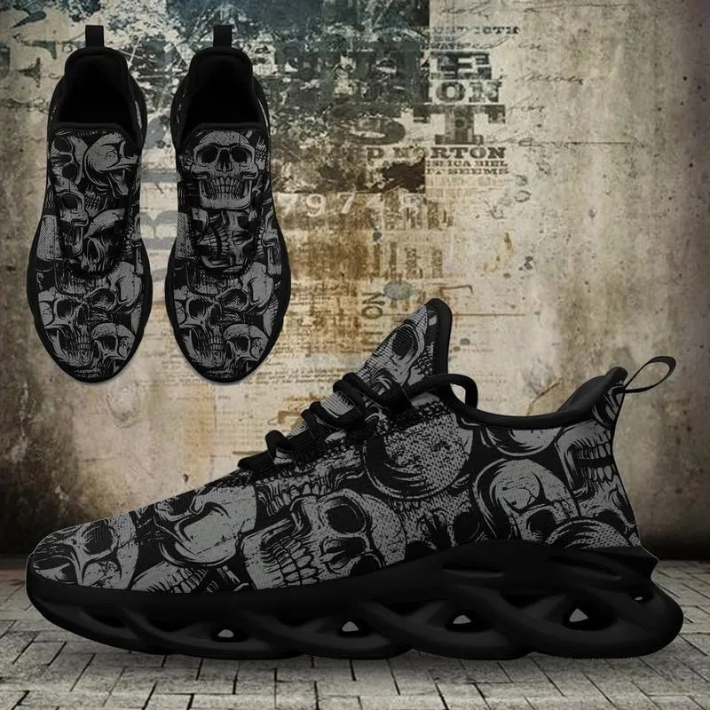 Casual Skull Road Running Shoes for Men Women Breathable Cushion Sports Walking Sneaker Gym Jogging Training Footwear