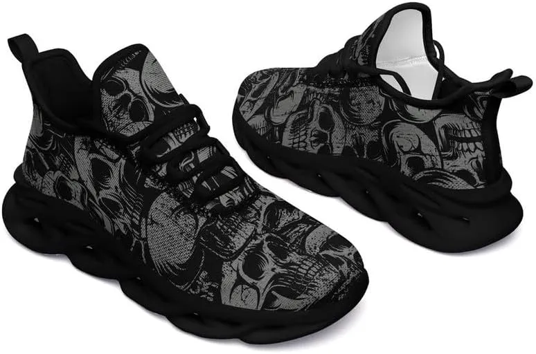 Casual Skull Road Running Shoes for Men Women Breathable Cushion Sports Walking Sneaker Gym Jogging Training Footwear