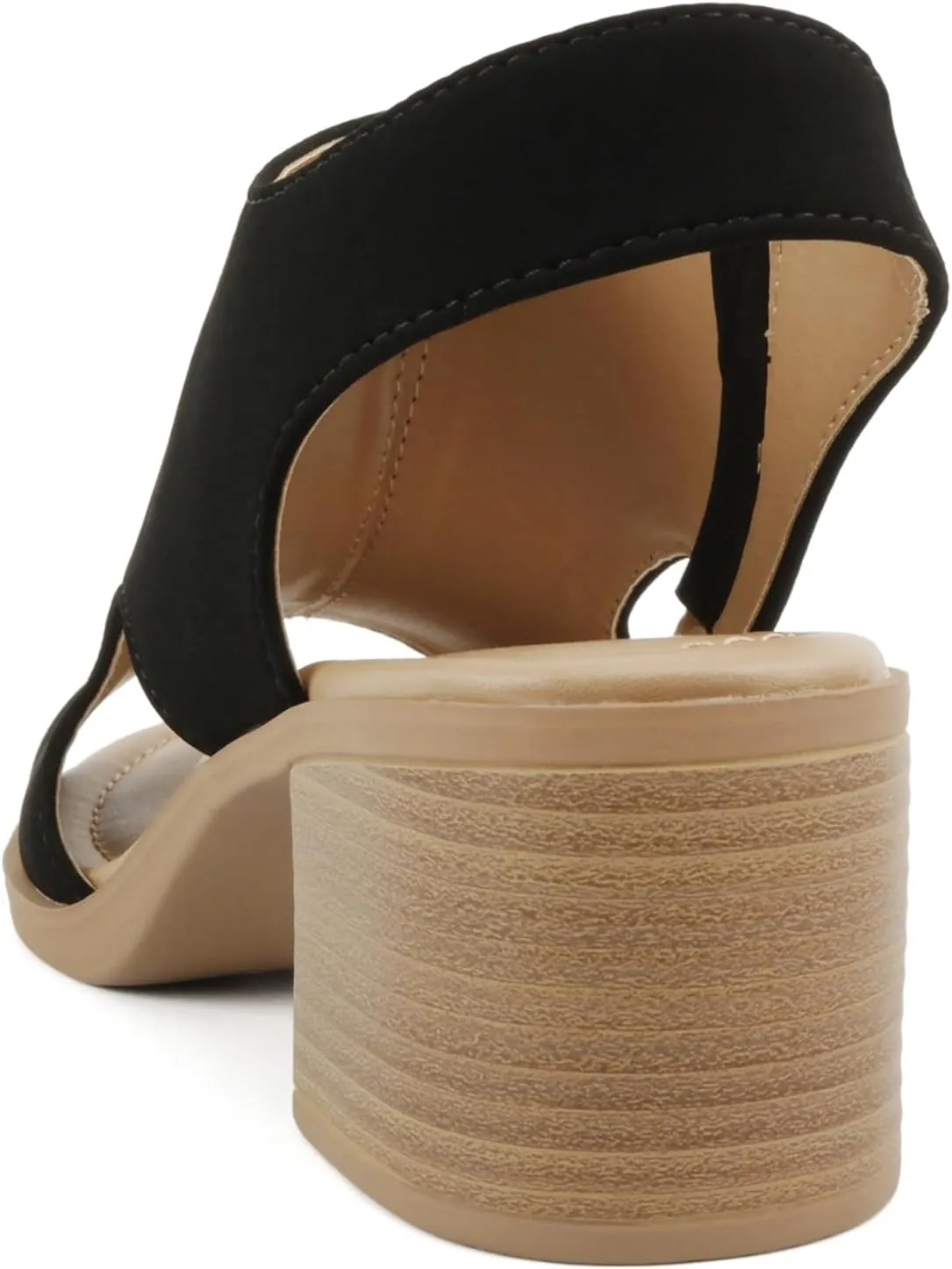 CITYCLASSIFIED Elect ~ Womens Peep Toe Laser Cut Geometric Caged Slingback Ankle Strap Low Stacked Heel Ankle Bootie