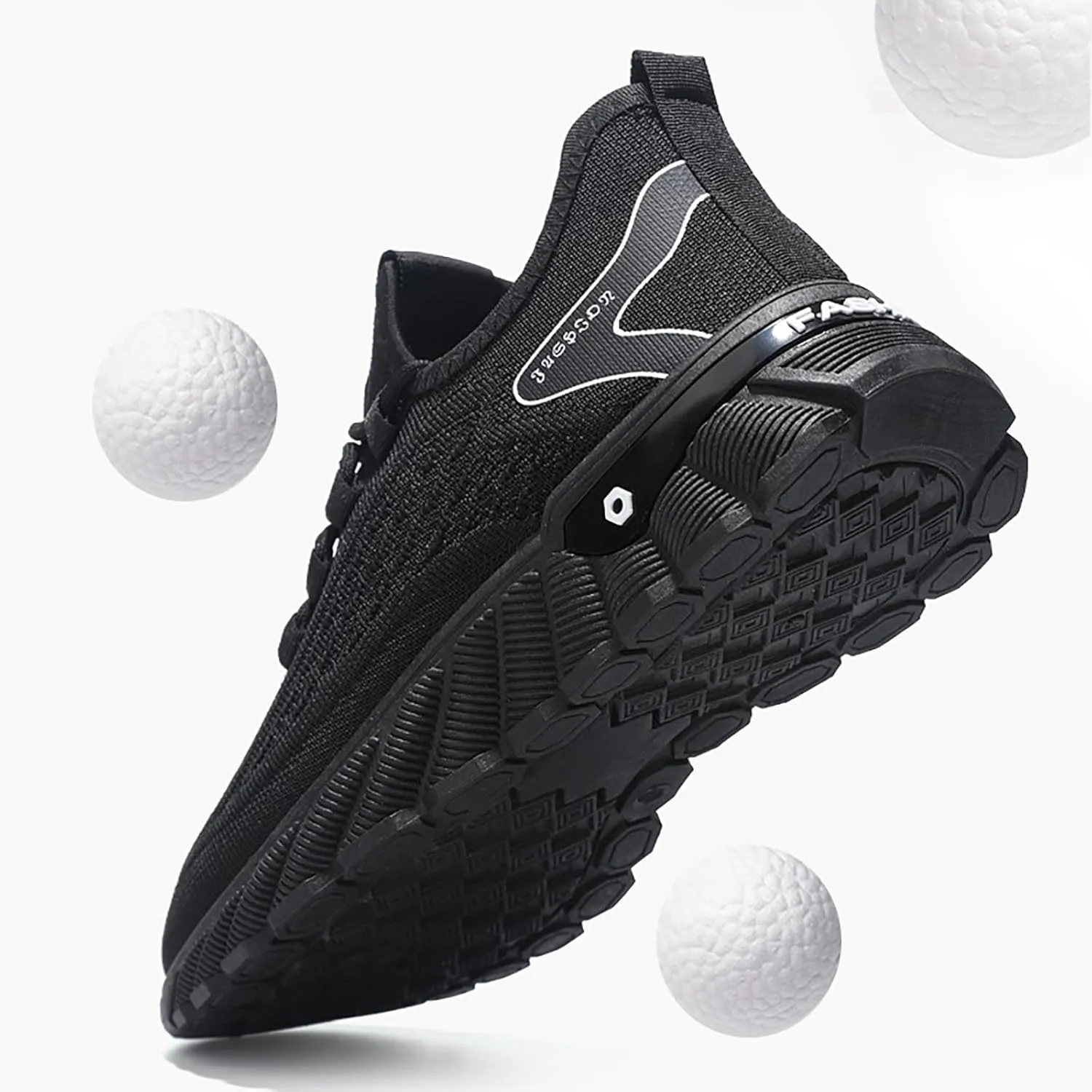 Comfortable Running Shoes for Men Gym Tennis Athletic Breathable Mesh Slip On Soft Sole Sneakers Lightweight Sports Fashion Non Slip Workout Casual Shoes with Hands Freee Lace Male