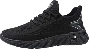 Comfortable Running Shoes for Men Gym Tennis Athletic Breathable Mesh Slip On Soft Sole Sneakers Lightweight Sports Fashion Non Slip Workout Casual Shoes with Hands Freee Lace Male