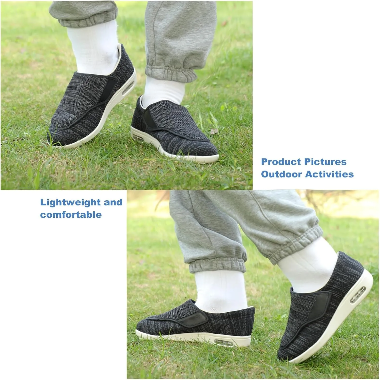 Diabetic Shoes,Wider Extra Fat Ldeal for Relieving Foot Swelling Adjustable Orthopedic Slippers