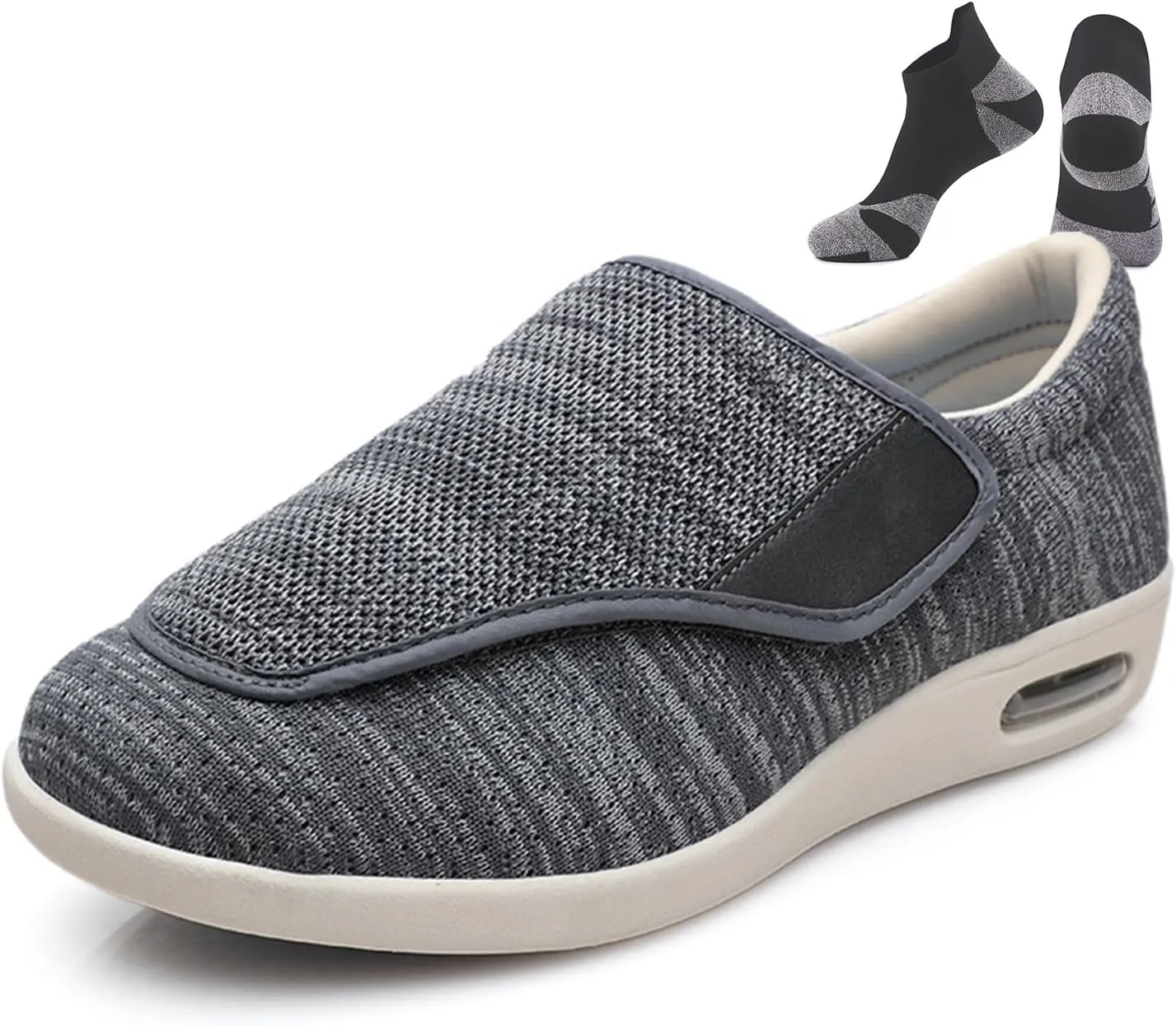 Diabetic Shoes,Wider Extra Fat Ldeal for Relieving Foot Swelling Adjustable Orthopedic Slippers