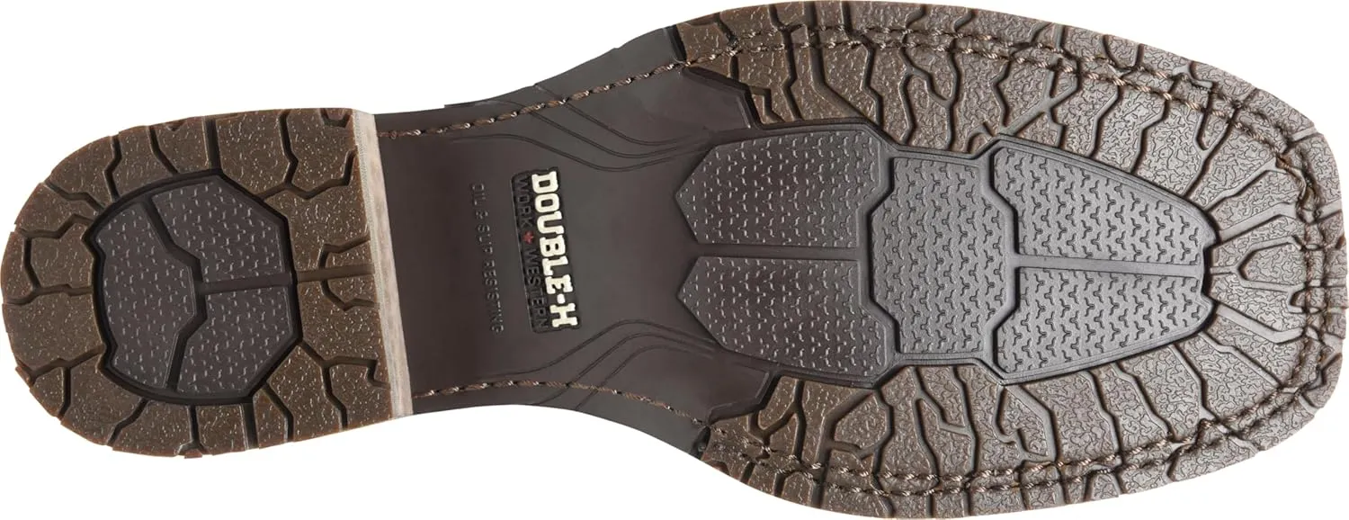 DOUBLE-H 10" Hingham Composite Toe Work Boots for Men - Square Toe, with Double Tuff Footbed and Oil- and Slip-Resistant I.C.E. Outsole, EH-Rated