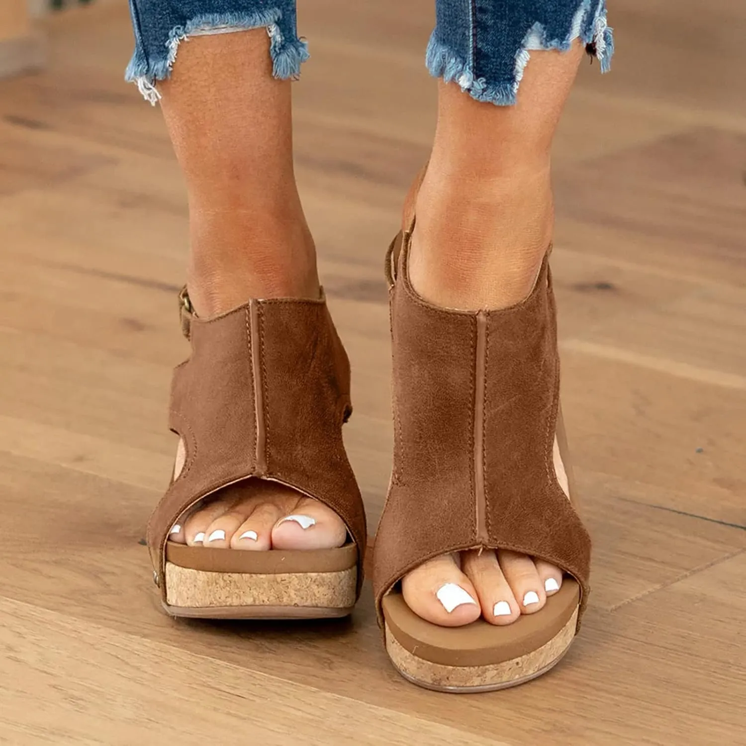 Eduavar Sandals Women Dressy Summer, Womens Sandals Fashion Sport Open Toe Sandals Shoes Casaul Wedge Platforms Sandals