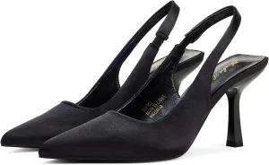 Elisabet Tang 3.14 in Trendy Slingback Stiletto Pumps for Women - Sexy Slip on Pointed Closed Toe mid High Heels Daily Party Office