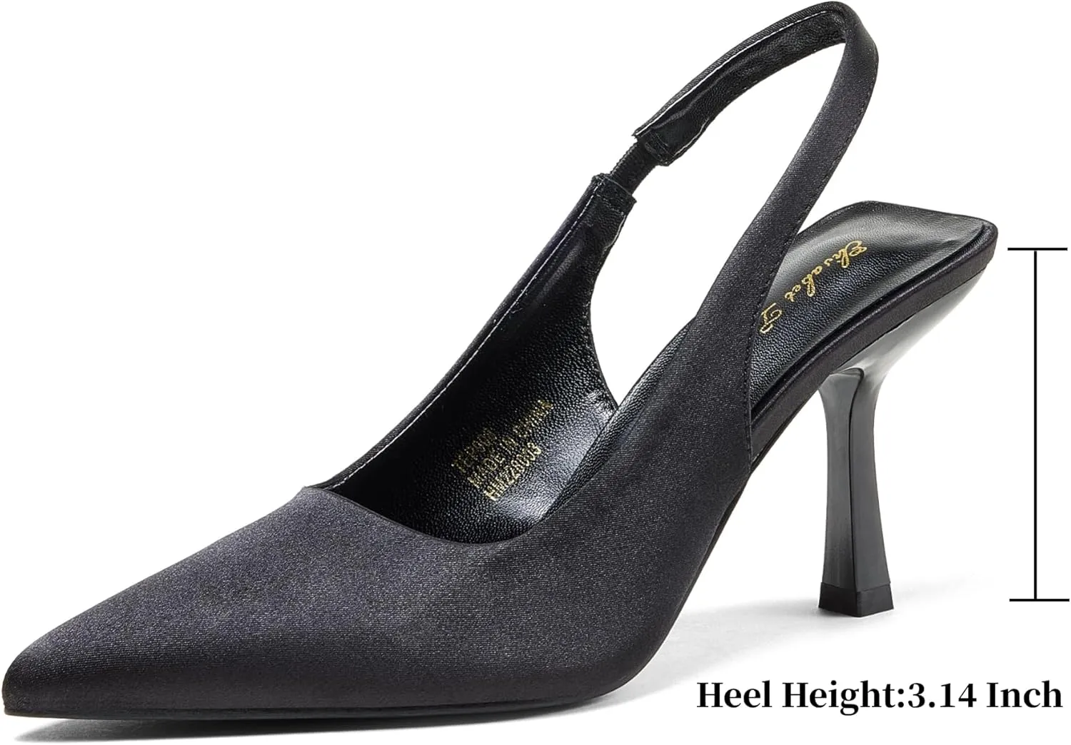 Elisabet Tang 3.14 in Trendy Slingback Stiletto Pumps for Women - Sexy Slip on Pointed Closed Toe mid High Heels Daily Party Office