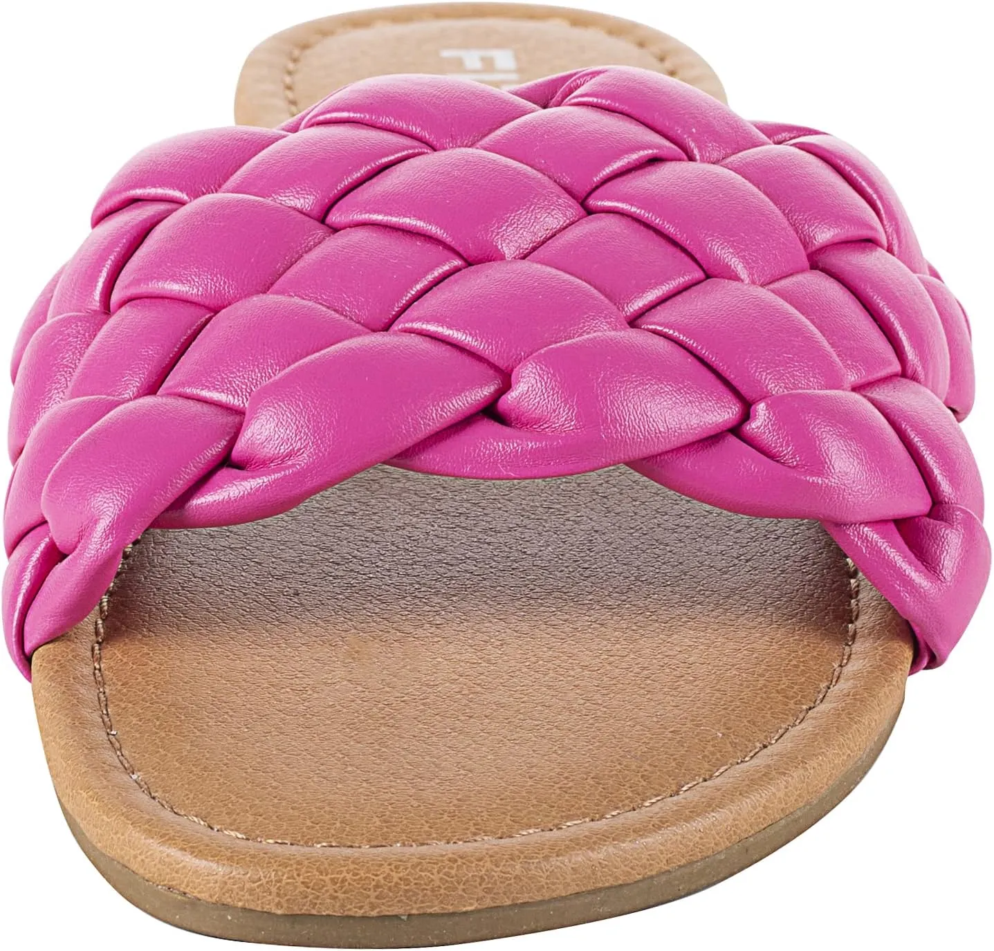 FITORY Womens Flat Sandals Fashion Round Open Toe Slip On Slides with Braided Strap Slippers for Summer Size 6-11
