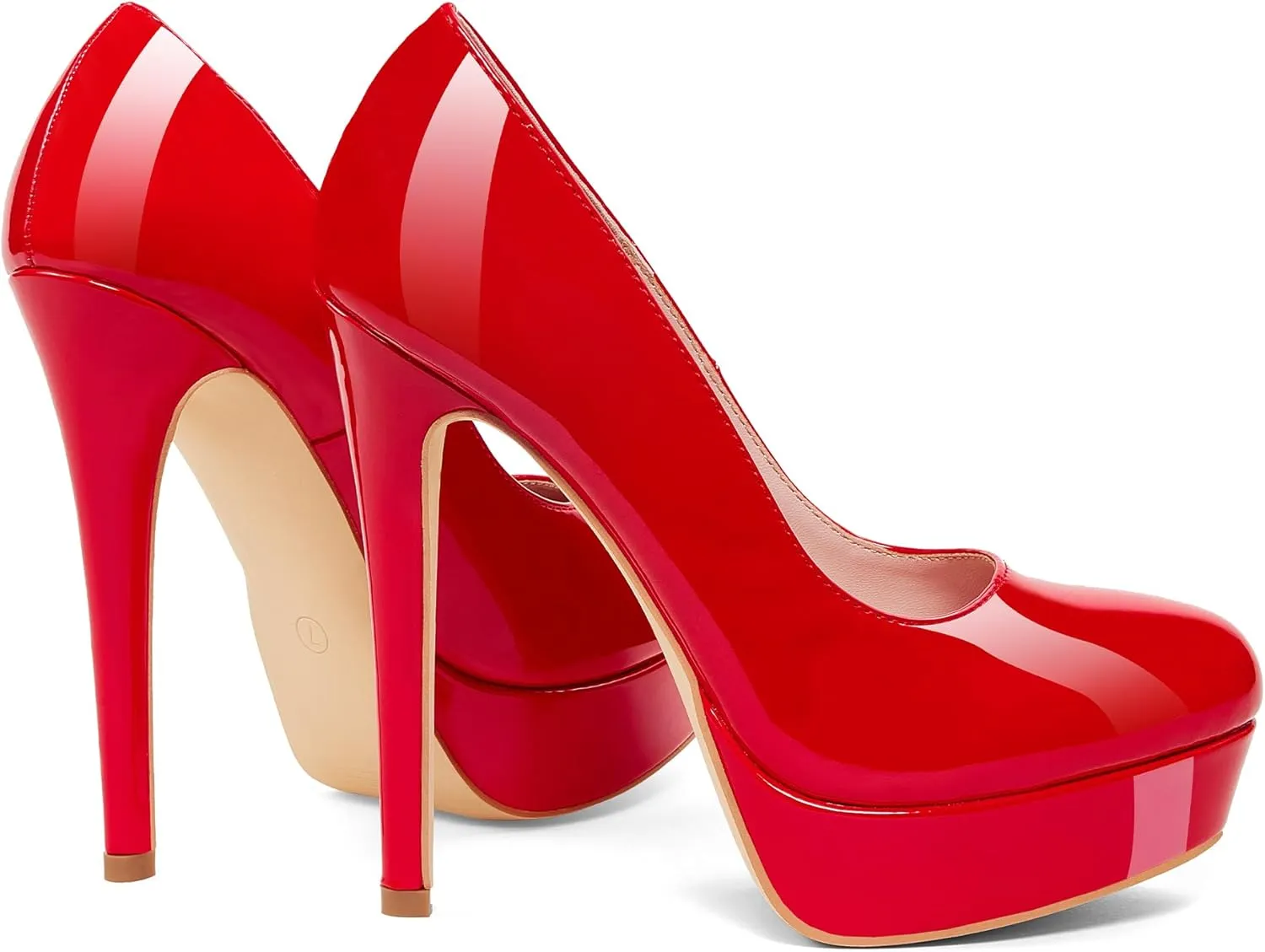 GENSHUO Platform Pumps Closed Toe Stilettos Heels Sexy Pumps High Heels for Women Round Toe Party Club Wedding Prom Stilettos