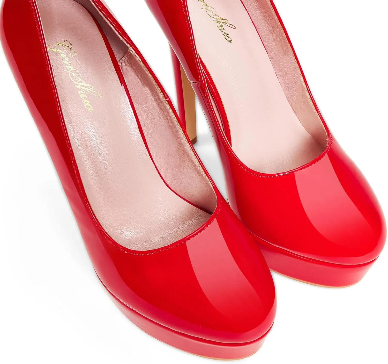 GENSHUO Platform Pumps Closed Toe Stilettos Heels Sexy Pumps High Heels for Women Round Toe Party Club Wedding Prom Stilettos