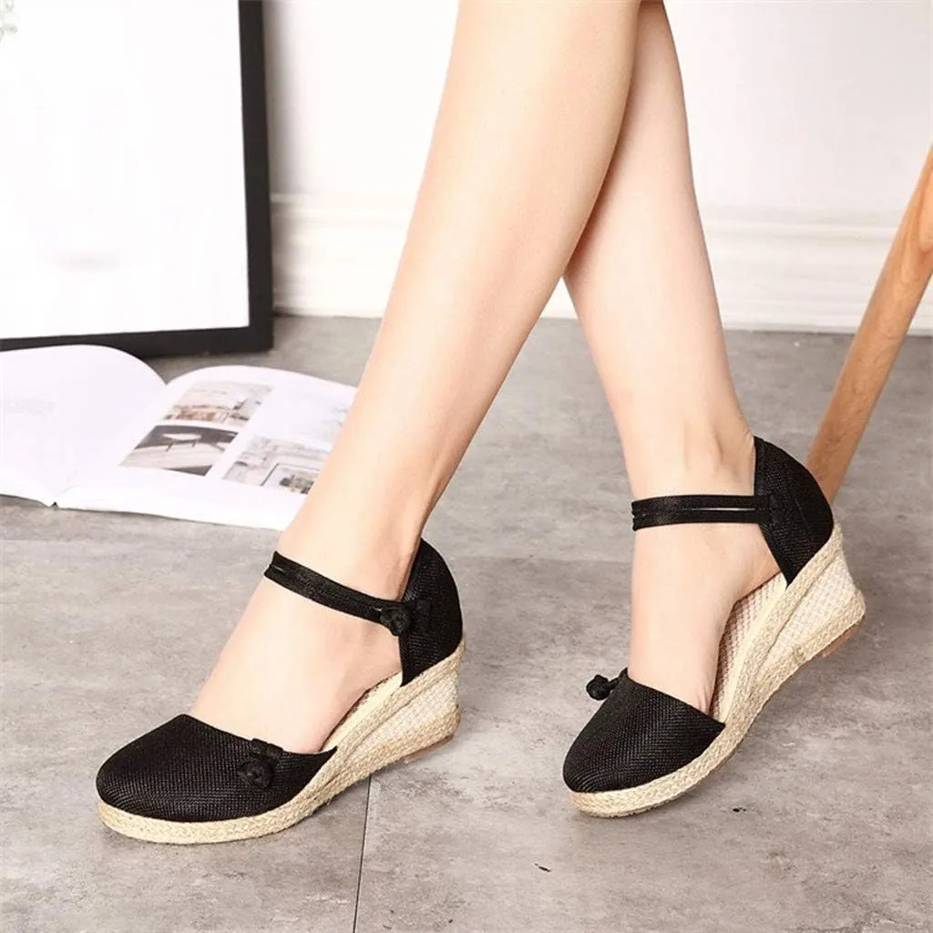 Gibobby Espadrille Wedge,Womens Wedges Sandals Espadrilles Platform Closed Toe Ankle Strap Slingback Summer Casual Sandals