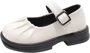 Girls Winter Mary Jane Dress Shoes Wedding School Shoes for Toddler Little Kid Low Heel Water Proof Slip On Shoes