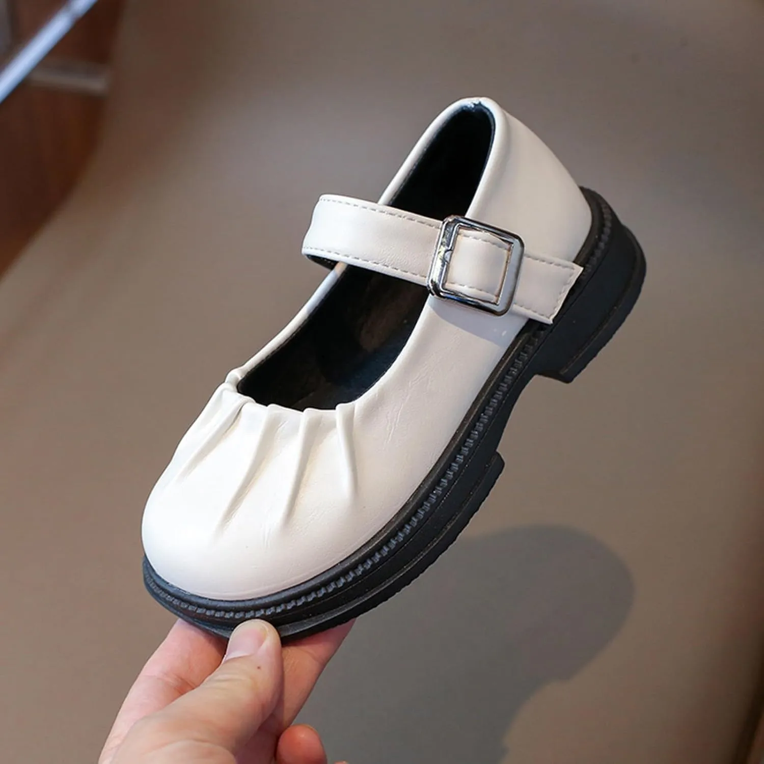 Girls Winter Mary Jane Dress Shoes Wedding School Shoes for Toddler Little Kid Low Heel Water Proof Slip On Shoes