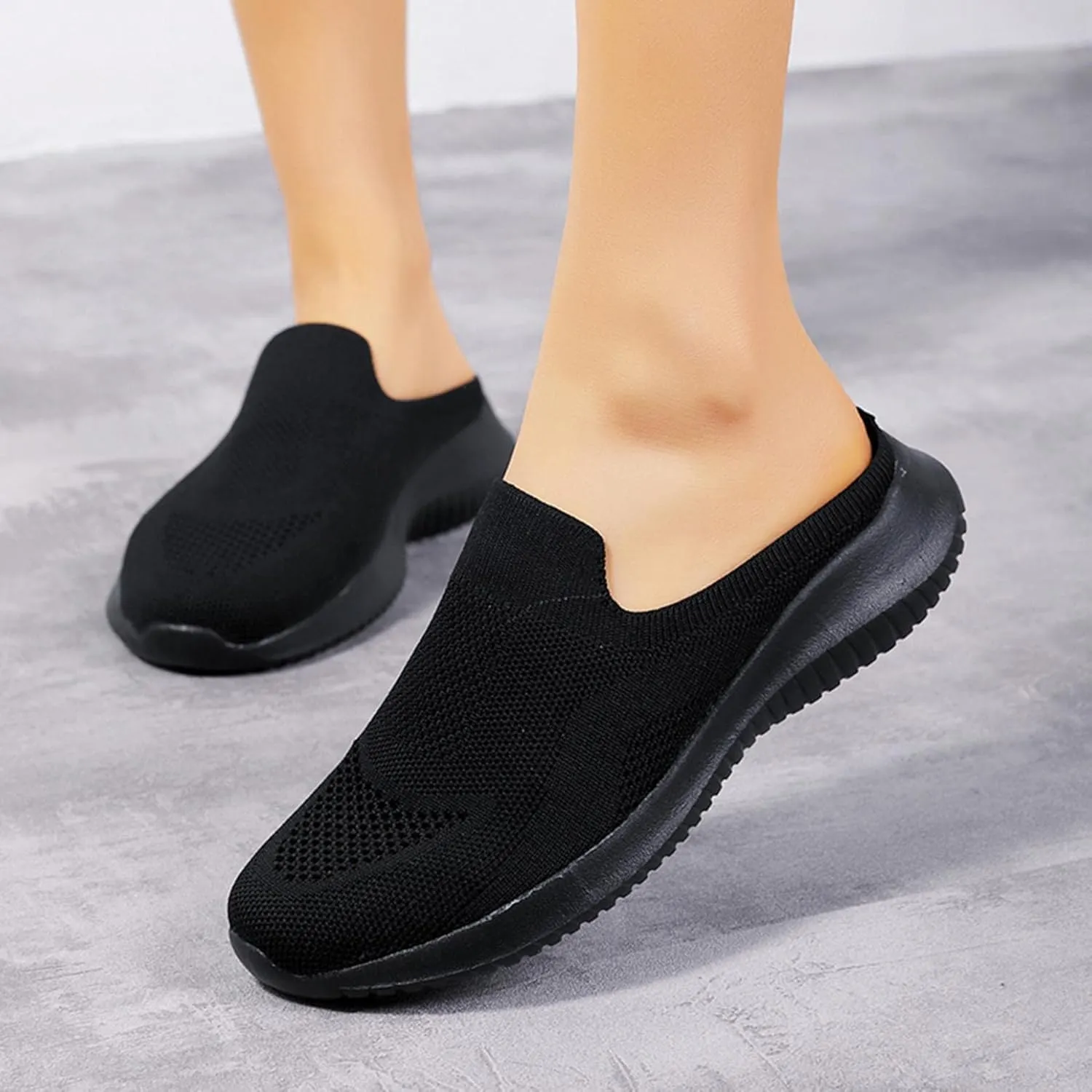 Hbeylia Slip On Mesh Sneakers For Women Walking Running Breathable Mule Air Cushion Athletic Sport Shoes Fashion Casual Workout Gym Fitness Slides Work Nurse Sliders Shoes