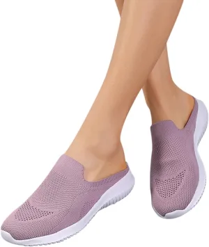 Hbeylia Slip On Mesh Sneakers For Women Walking Running Breathable Mule Air Cushion Athletic Sport Shoes Fashion Casual Workout Gym Fitness Slides Work Nurse Sliders Shoes