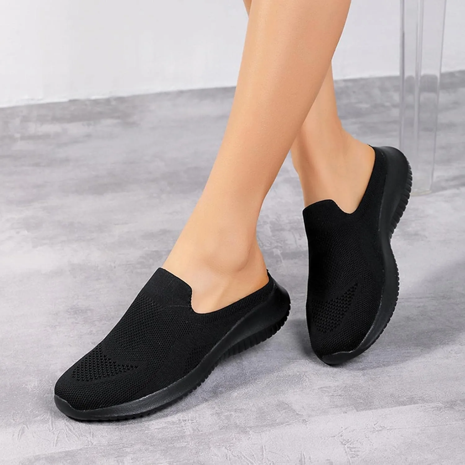 Hbeylia Slip On Mesh Sneakers For Women Walking Running Breathable Mule Air Cushion Athletic Sport Shoes Fashion Casual Workout Gym Fitness Slides Work Nurse Sliders Shoes