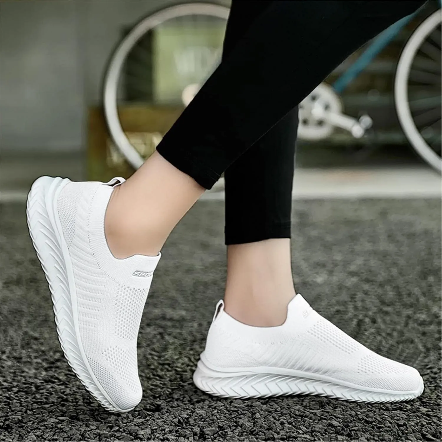 Hbeylia Walking Running Tennis Hiking Shoes for Women Men Fashion Slip On Sneakers Lightweight Comfortable Mesh Breathable Non Slip Athletic Workout Gym Sneakers Couples Work Nurse Shoes