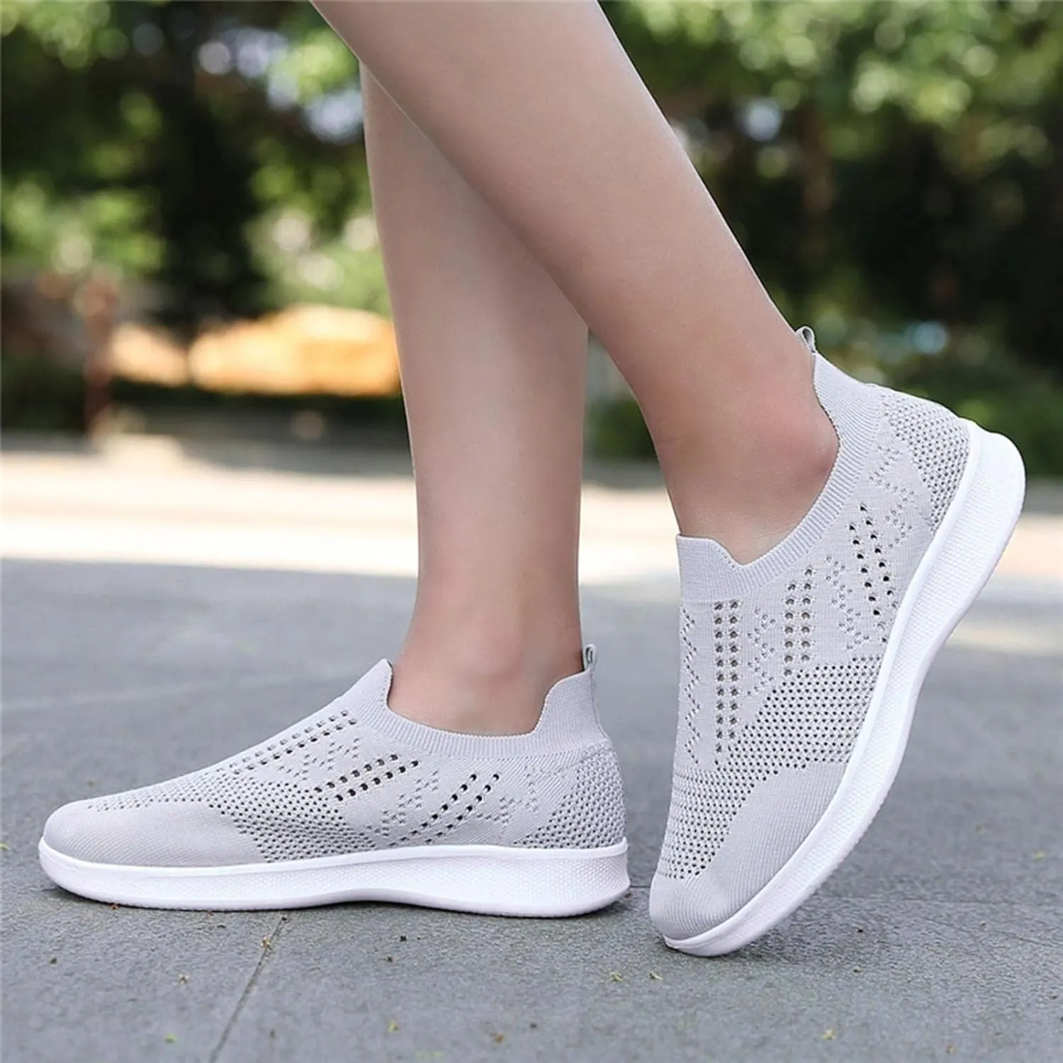 Hbeylia Walking Running Tennis Hiking Shoes for Women Men Fashion Slip On Sneakers Lightweight Comfortable Mesh Breathable Non Slip Athletic Workout Gym Sneakers Couples Work Nurse Shoes