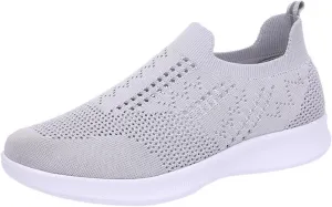 Hbeylia Walking Running Tennis Hiking Shoes for Women Men Fashion Slip On Sneakers Lightweight Comfortable Mesh Breathable Non Slip Athletic Workout Gym Sneakers Couples Work Nurse Shoes
