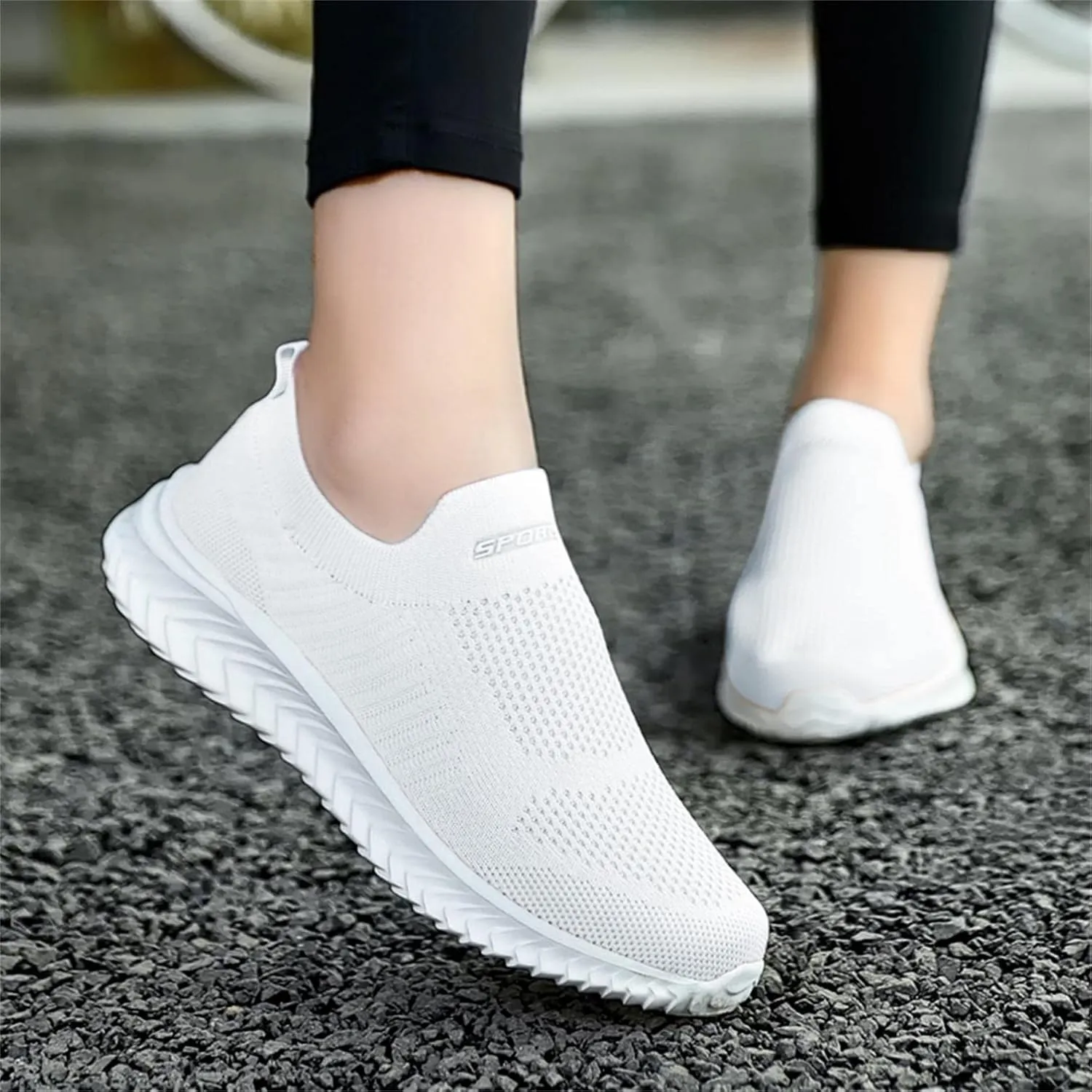 Hbeylia Walking Running Tennis Hiking Shoes for Women Men Fashion Slip On Sneakers Lightweight Comfortable Mesh Breathable Non Slip Athletic Workout Gym Sneakers Couples Work Nurse Shoes