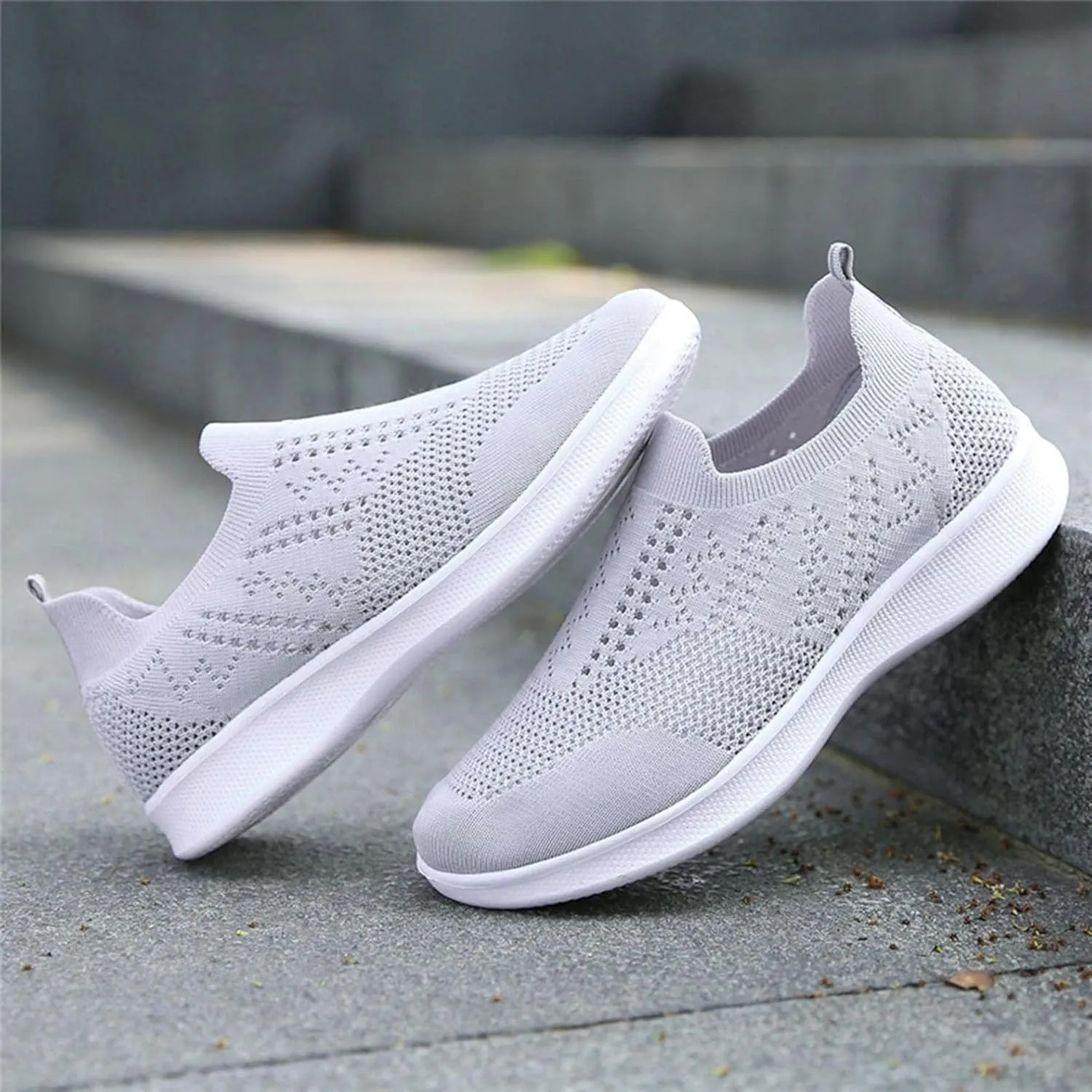 Hbeylia Walking Running Tennis Hiking Shoes for Women Men Fashion Slip On Sneakers Lightweight Comfortable Mesh Breathable Non Slip Athletic Workout Gym Sneakers Couples Work Nurse Shoes