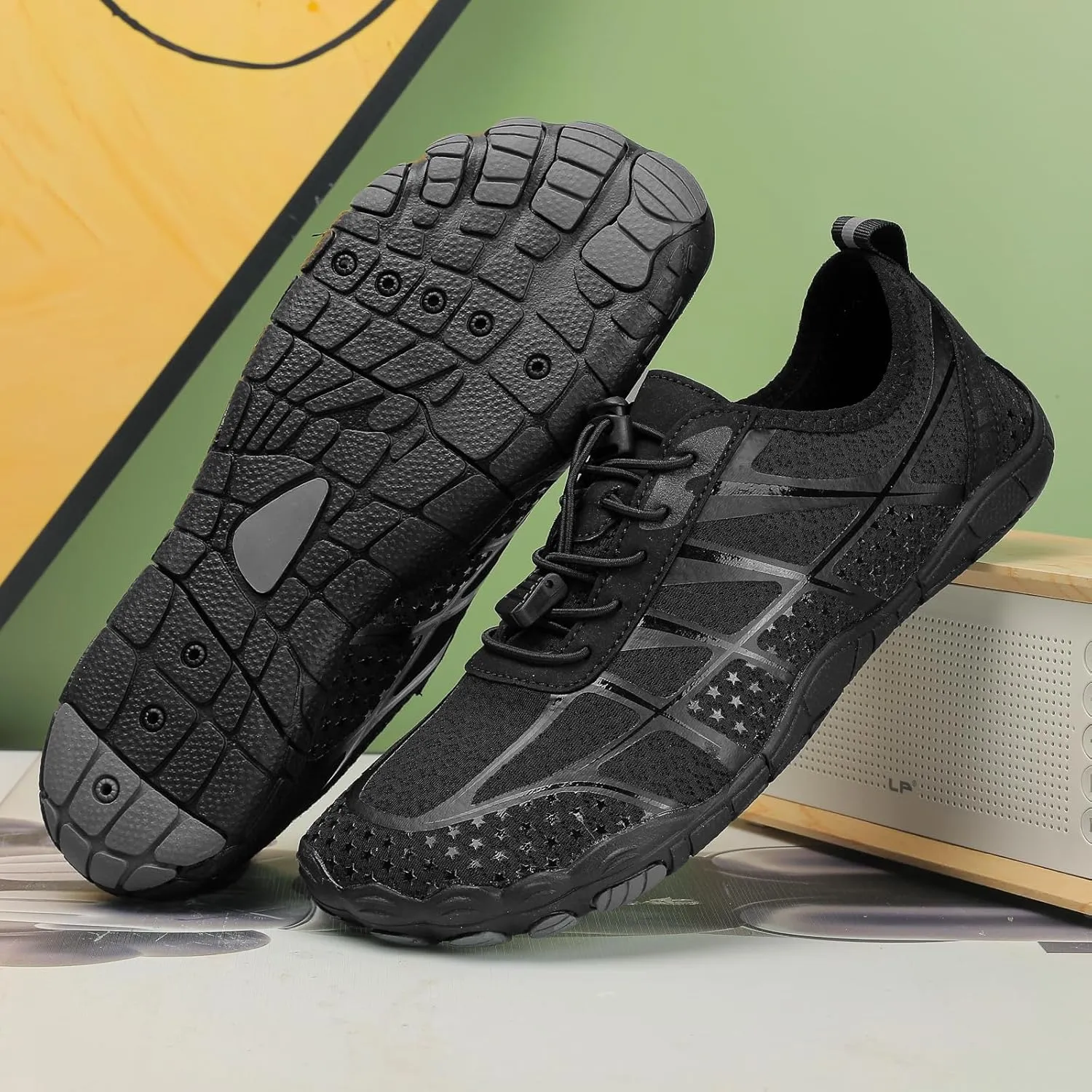 Hike Barefoot Shoes Womens Men,Athletic Hiking Footwear Barefoot,Non-Slip Athletic Barefoot Shoes Wide Toe Box Toe Water Shoes Quick Dry Zero Drop Trail Running Shoes