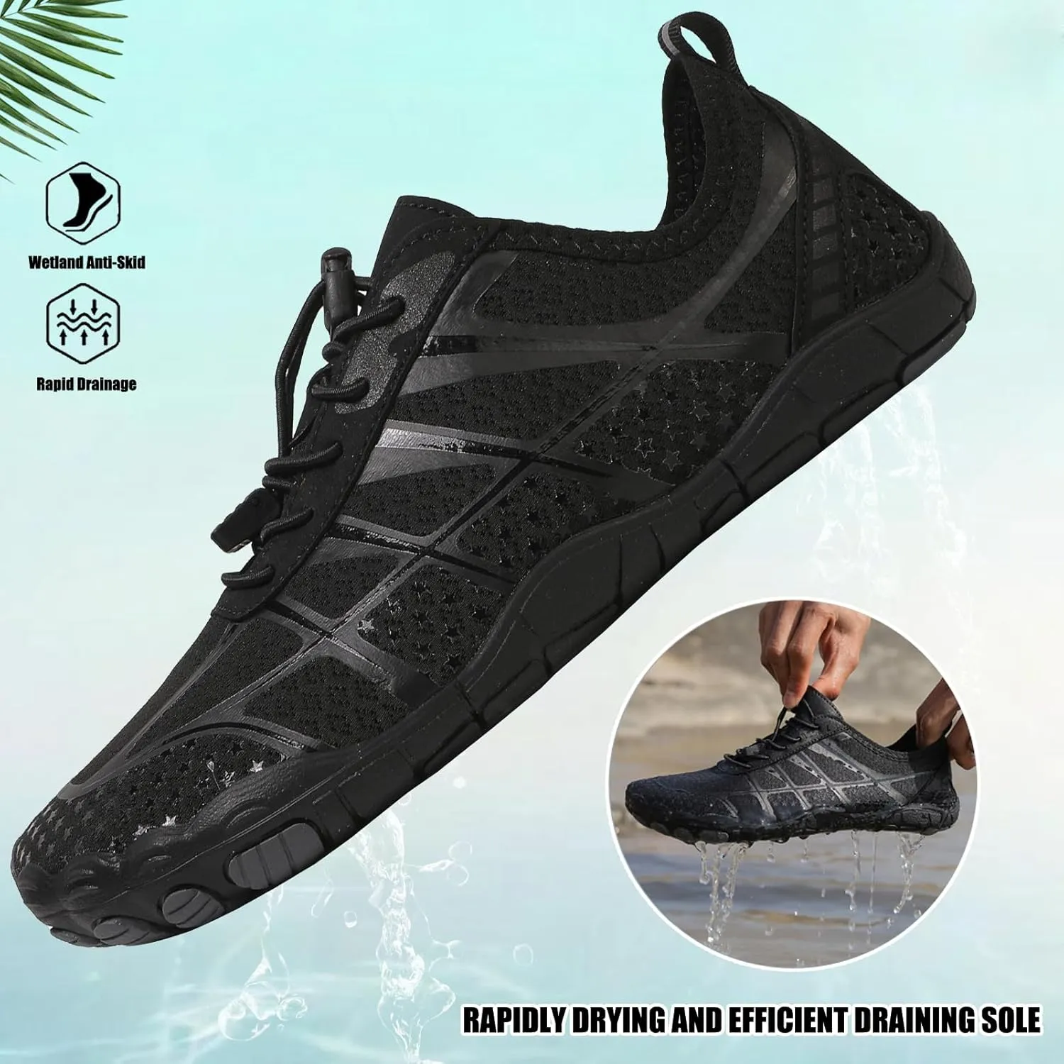 Hike Barefoot Shoes Womens Men,Athletic Hiking Footwear Barefoot,Non-Slip Athletic Barefoot Shoes Wide Toe Box Toe Water Shoes Quick Dry Zero Drop Trail Running Shoes