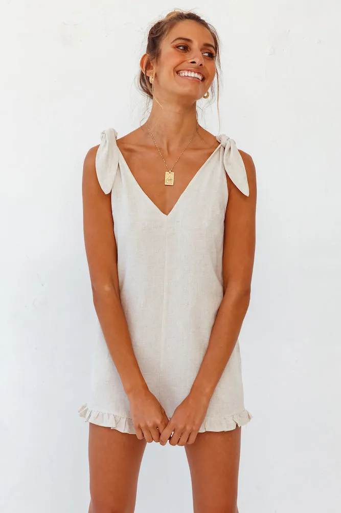 Iced Tea Romper Beige