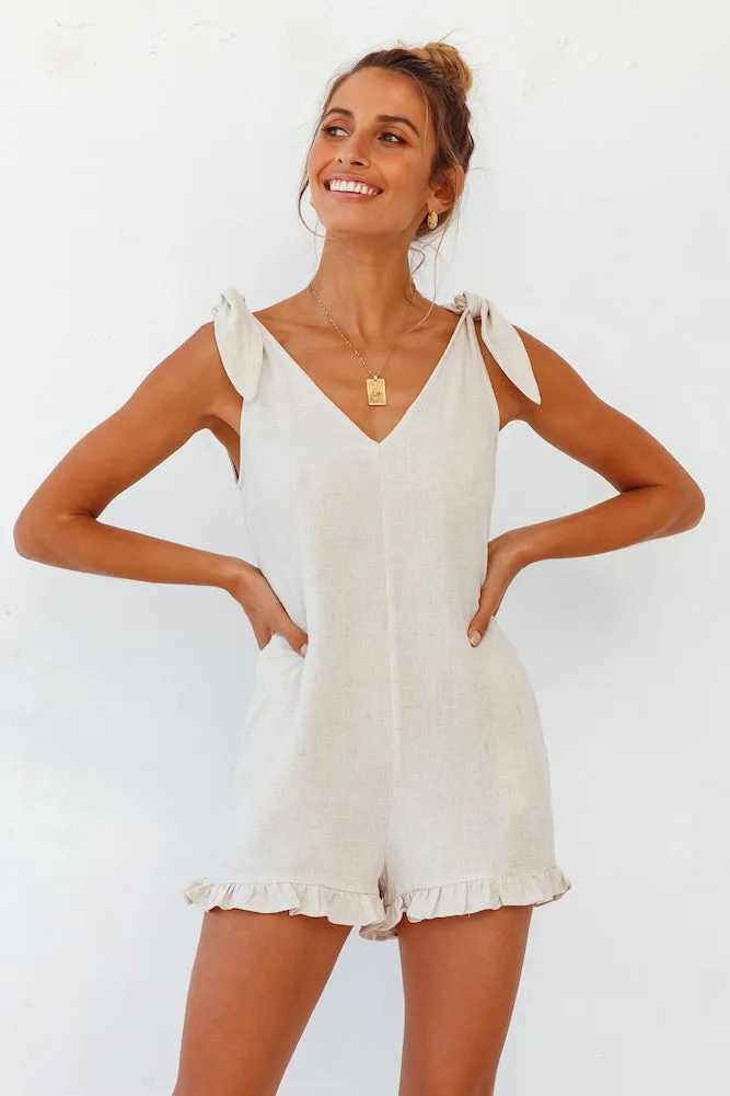 Iced Tea Romper Beige