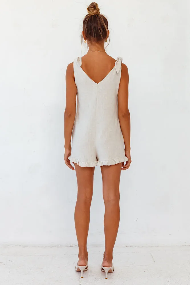 Iced Tea Romper Beige