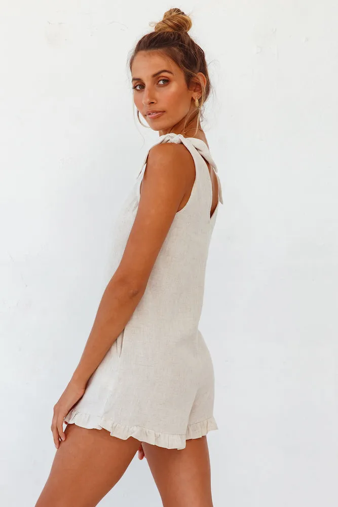 Iced Tea Romper Beige