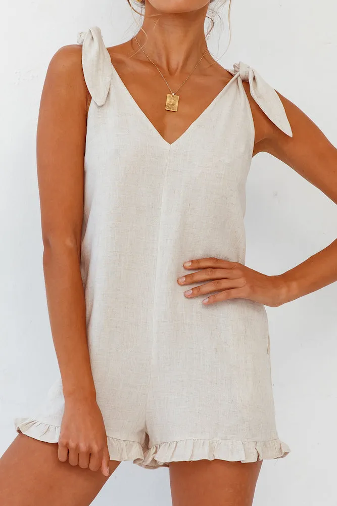 Iced Tea Romper Beige