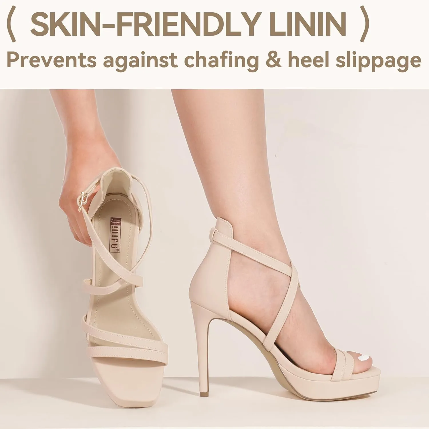 IDIFU IN4 Platform High Heels for Women Strappy Heeled Sandals Square Toe Heels Stiletto Heels Women's Wedding Party Bridal Sexy Dress Shoes Open Toe Heels